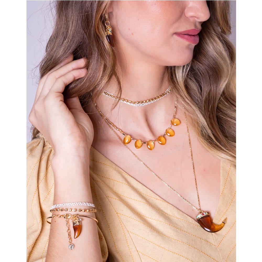 Pulseira Feminina Tripla Strass Dourado Gipsy Soul Dourado 3