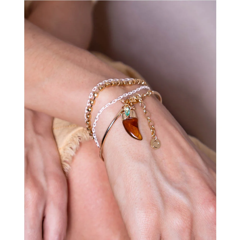 Pulseira Feminina Tripla Strass Dourado Gipsy Soul Dourado 2