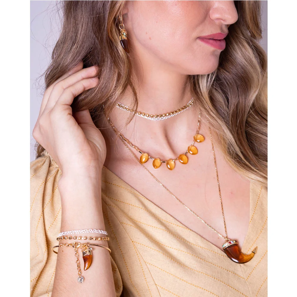 Pulseira Feminina Tripla Strass Dourado Gipsy Soul Dourado 3