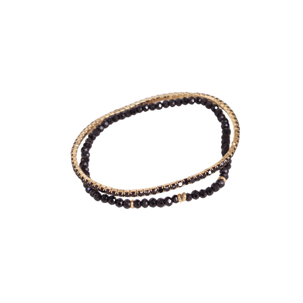 Pulseira Feminina Duo Black Dourada Gipsy Soul