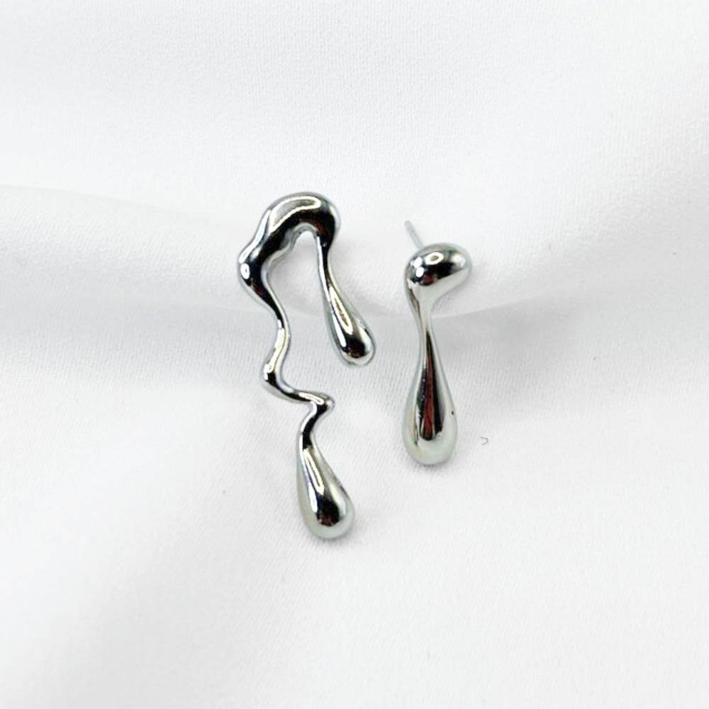 Brinco Feminino Mini Melted Prateado Prata 3