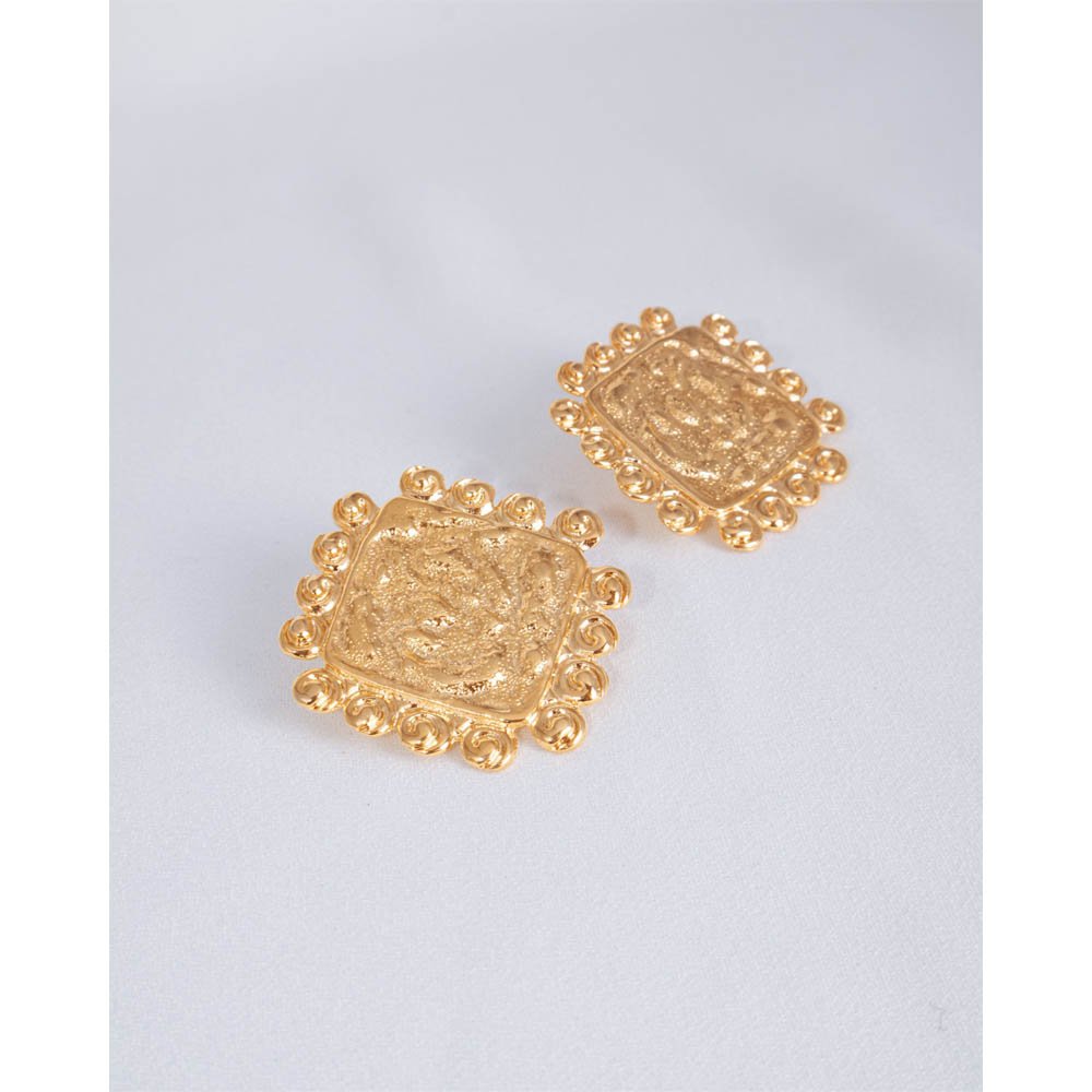 Brinco Feminino Geometric Tiles Dourado Dourado 3