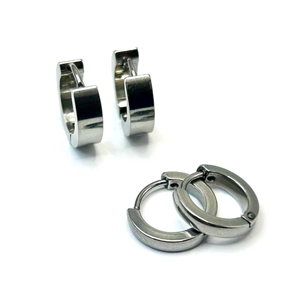 Kit Brinco Argolinhas Lisas Aço Inox