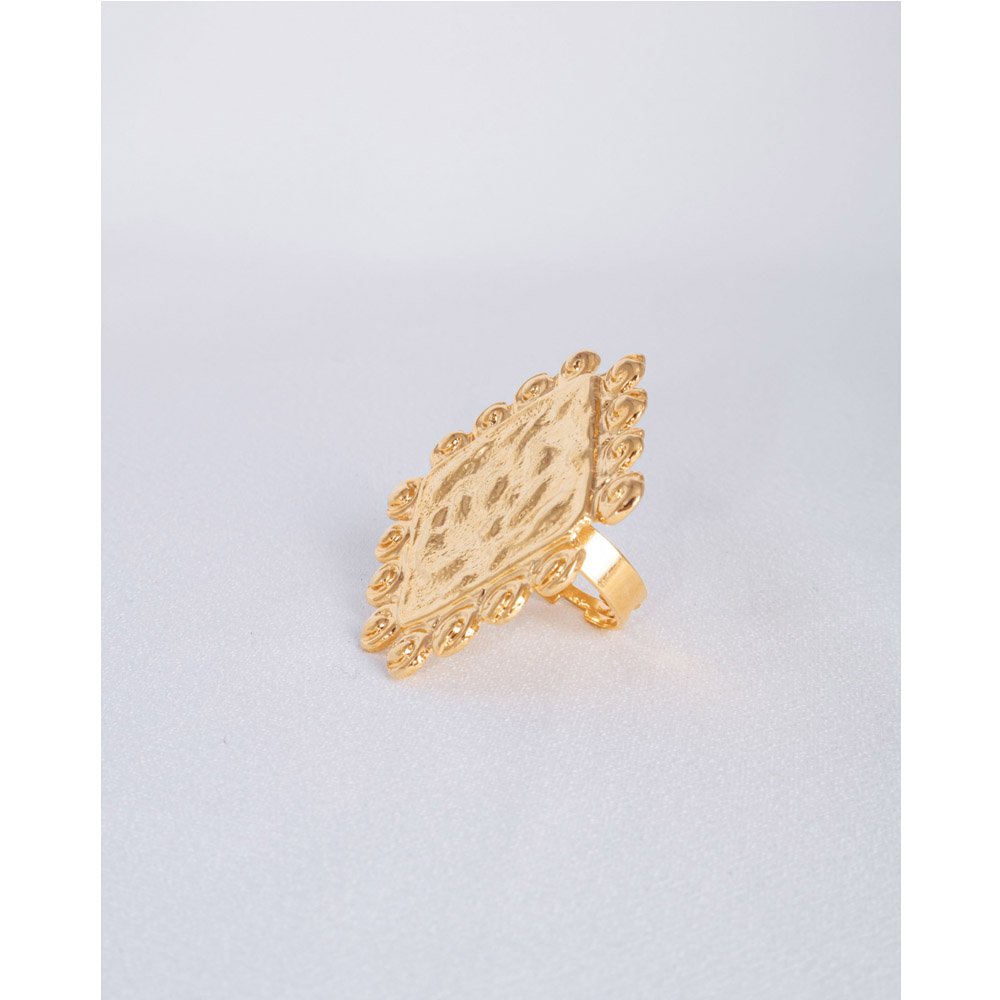 Anel Feminino Geometric Tile Dourado Dourado 4