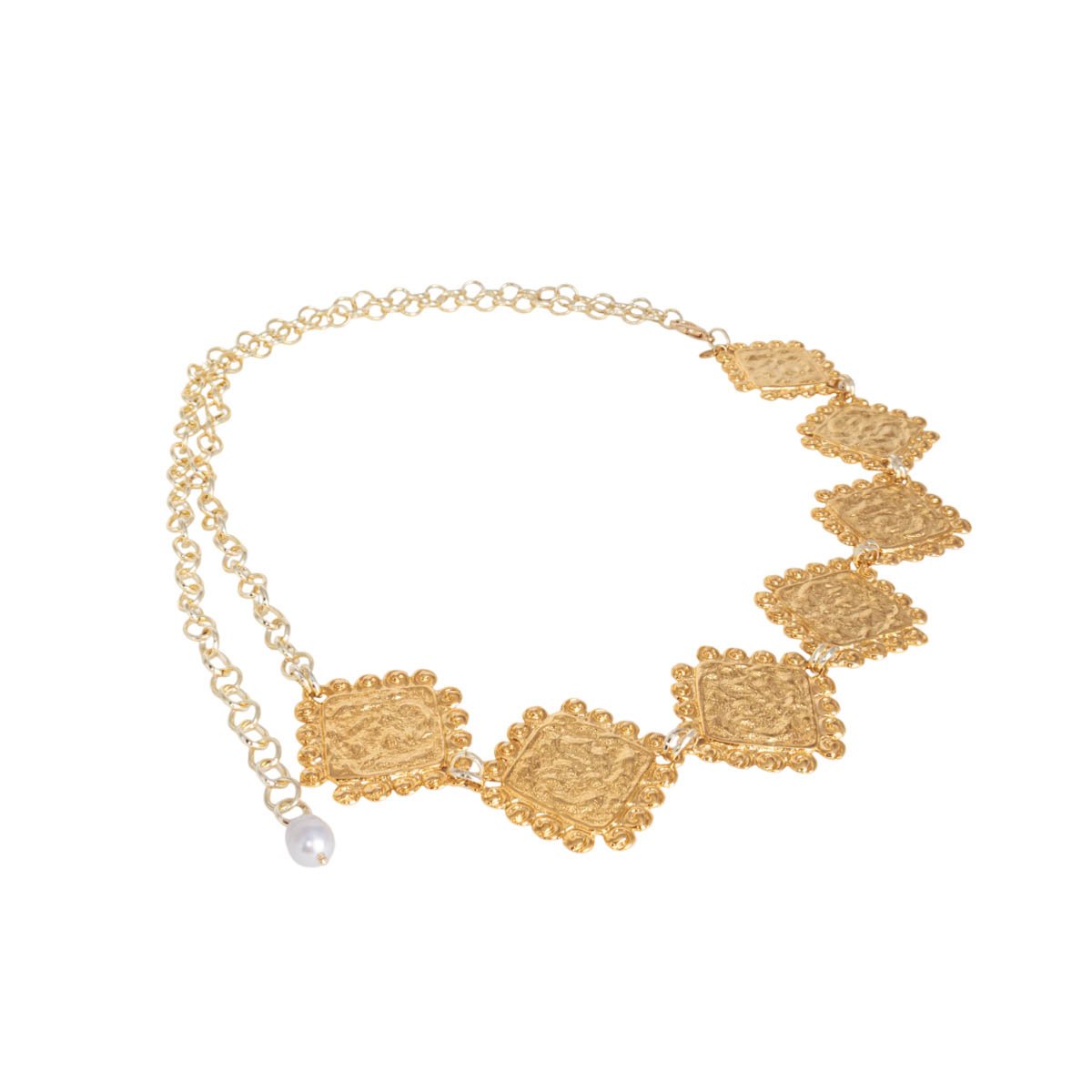 Cinto Feminino Geometric Tiles Dourado