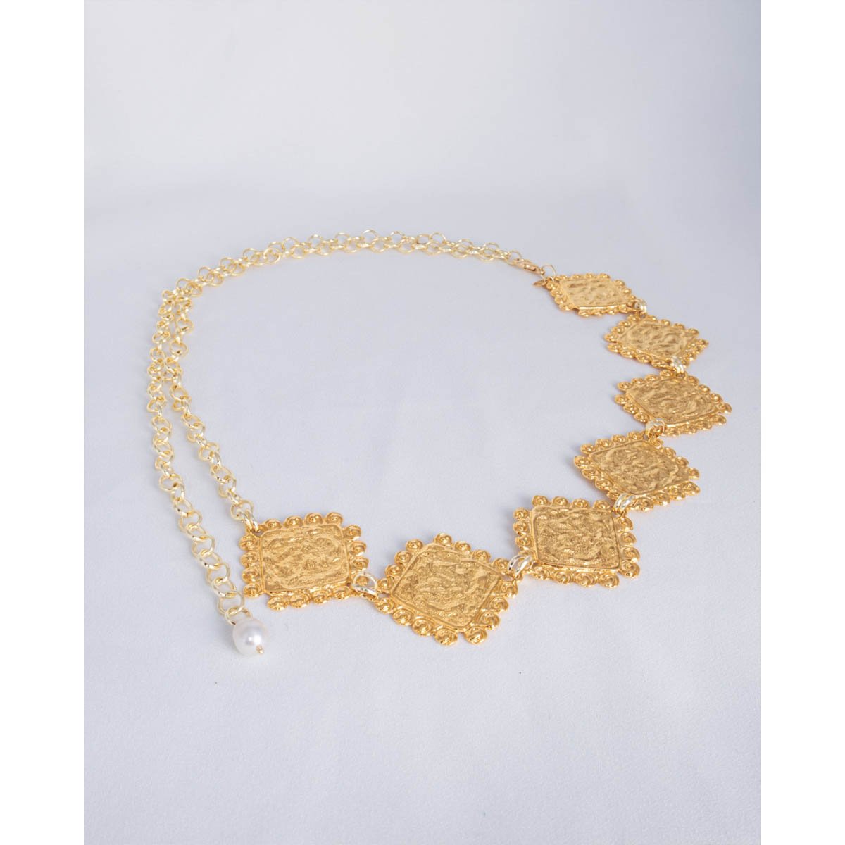 Cinto Feminino Geometric Tiles Dourado Dourado 5