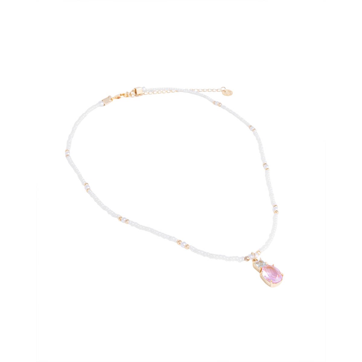 Colar Feminino Bead Perolado Dourado