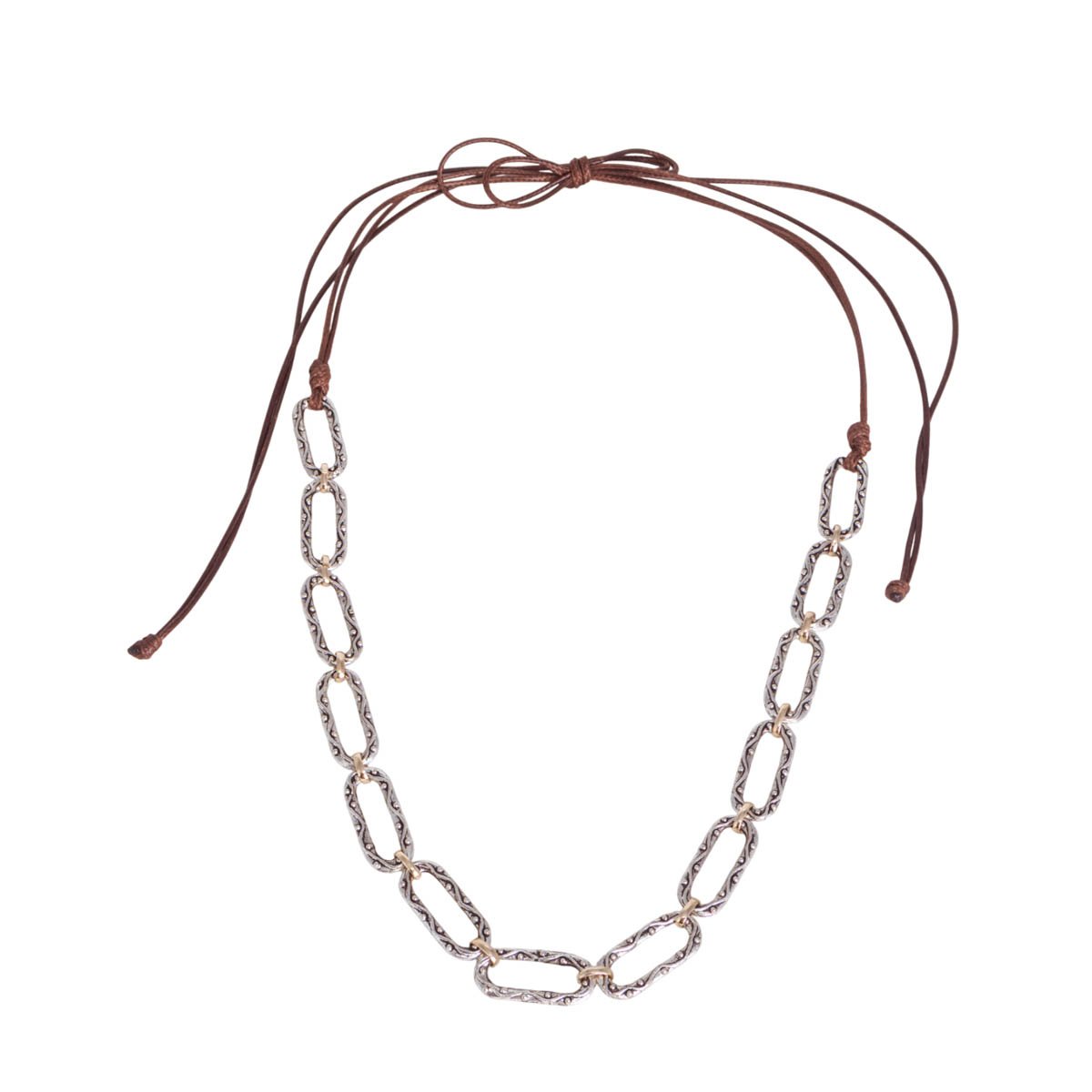 Colar Feminino Essence Marrom Prateado Gipsy Soul