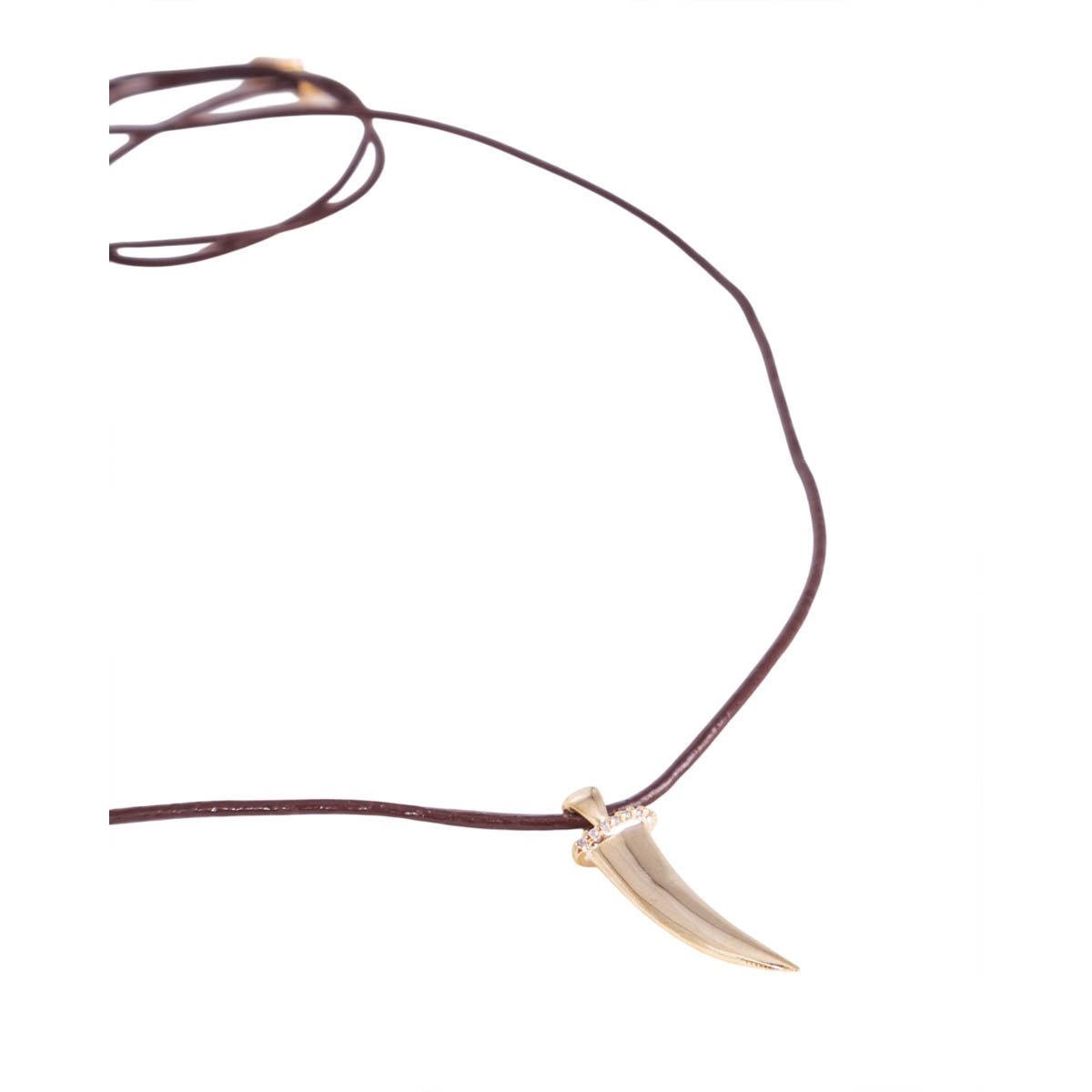 Colar Feminino Longo Dente Dourado