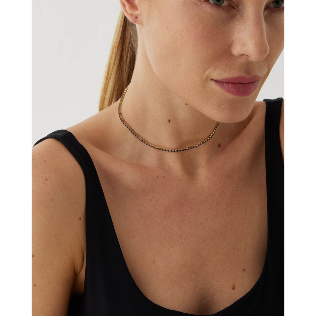 Colar Feminino Riviera Azul Dourado Azul 2