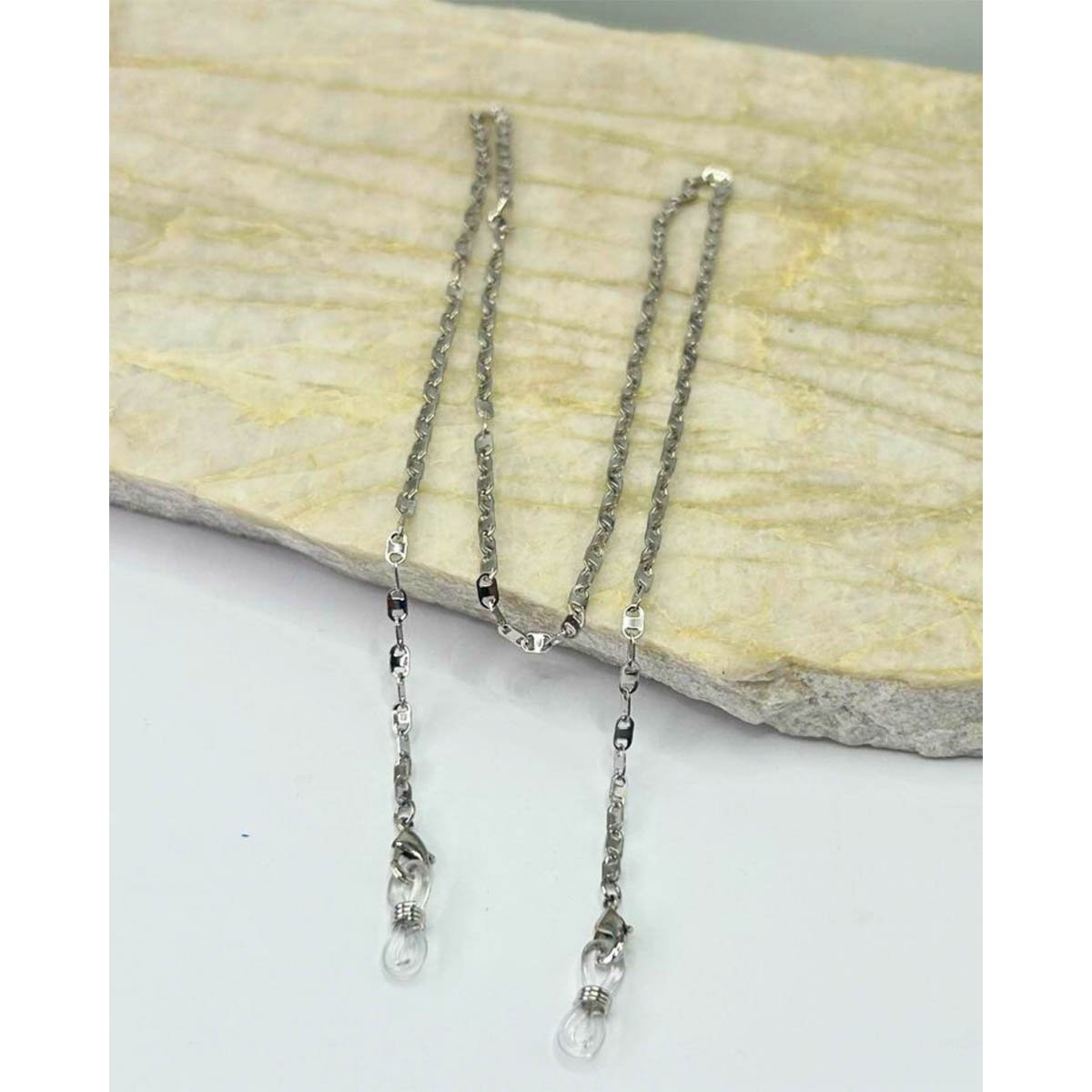 Corrente de Óculos Feminina Mini Seal Prateada Prata 3