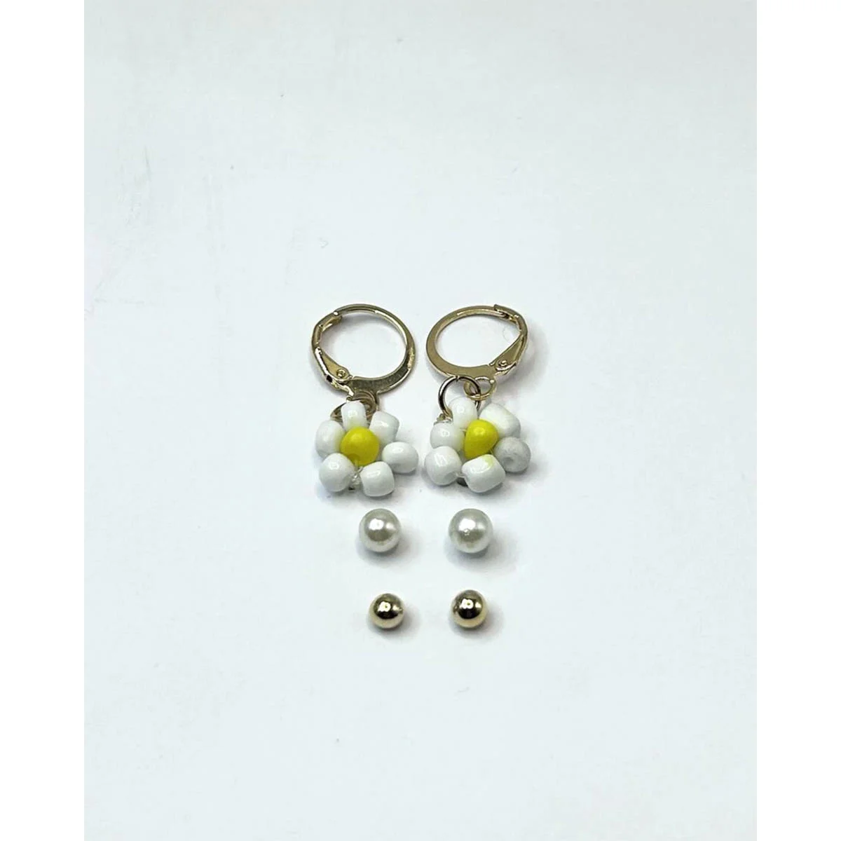 Kit 3 Pares de Brinco Feminino Daisy Prata 3