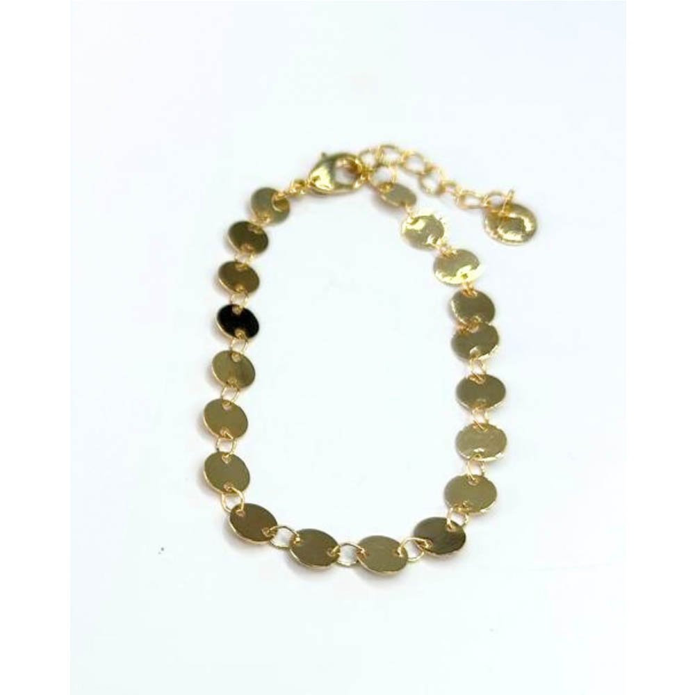 Kit Colar e Pulseira Feminina Circle Dourado
