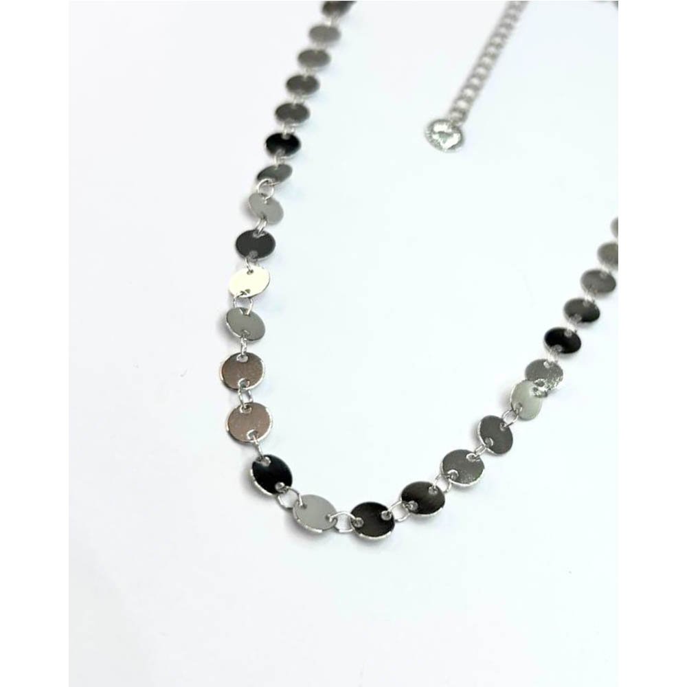 Kit Colar e Pulseira Feminina Circle Prateado Prata 2