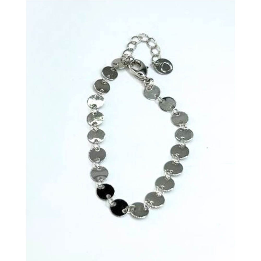 Kit Colar e Pulseira Feminina Circle Prateado Prata 3