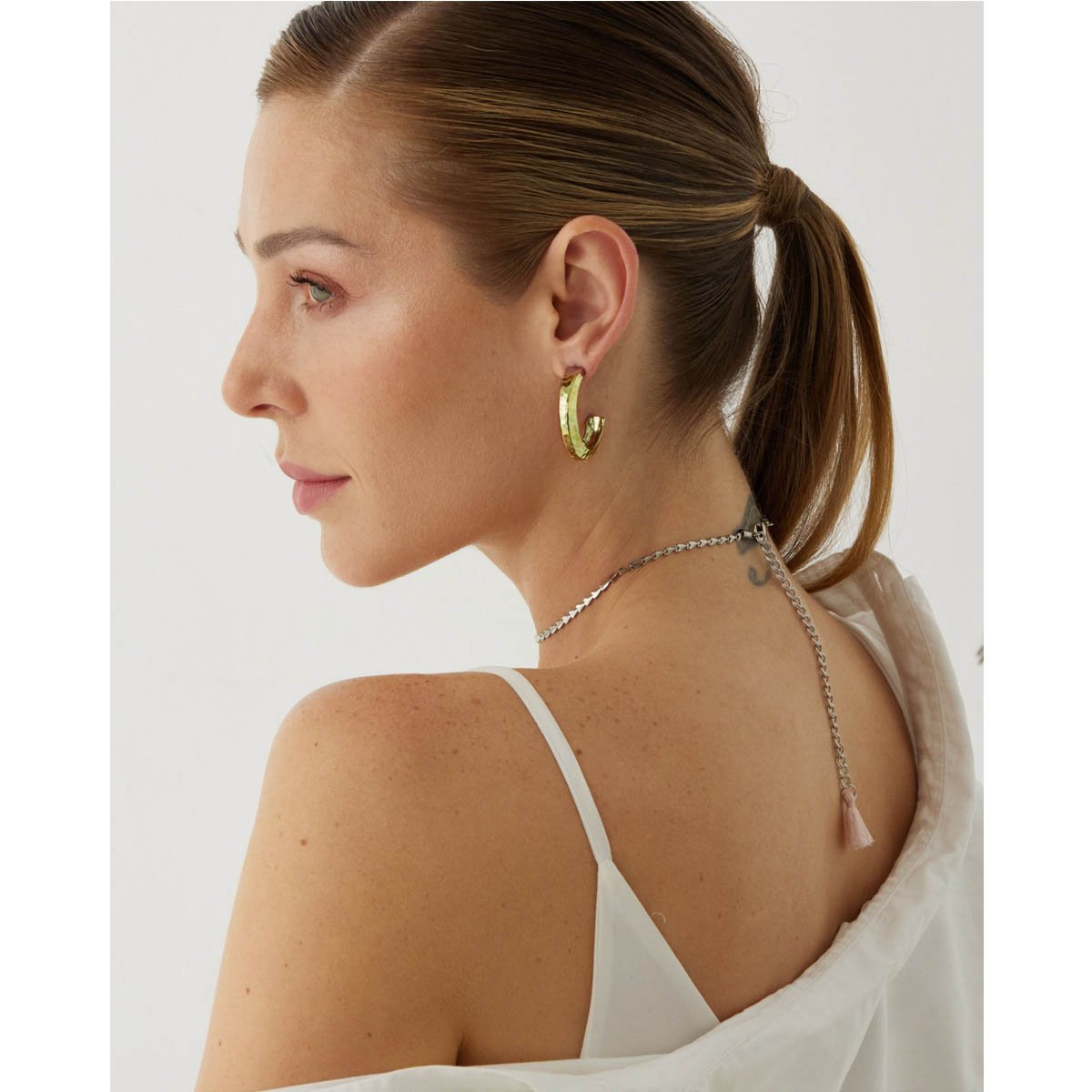 Brinco Feminino Argola Trabalhada Dourado Dourado 3