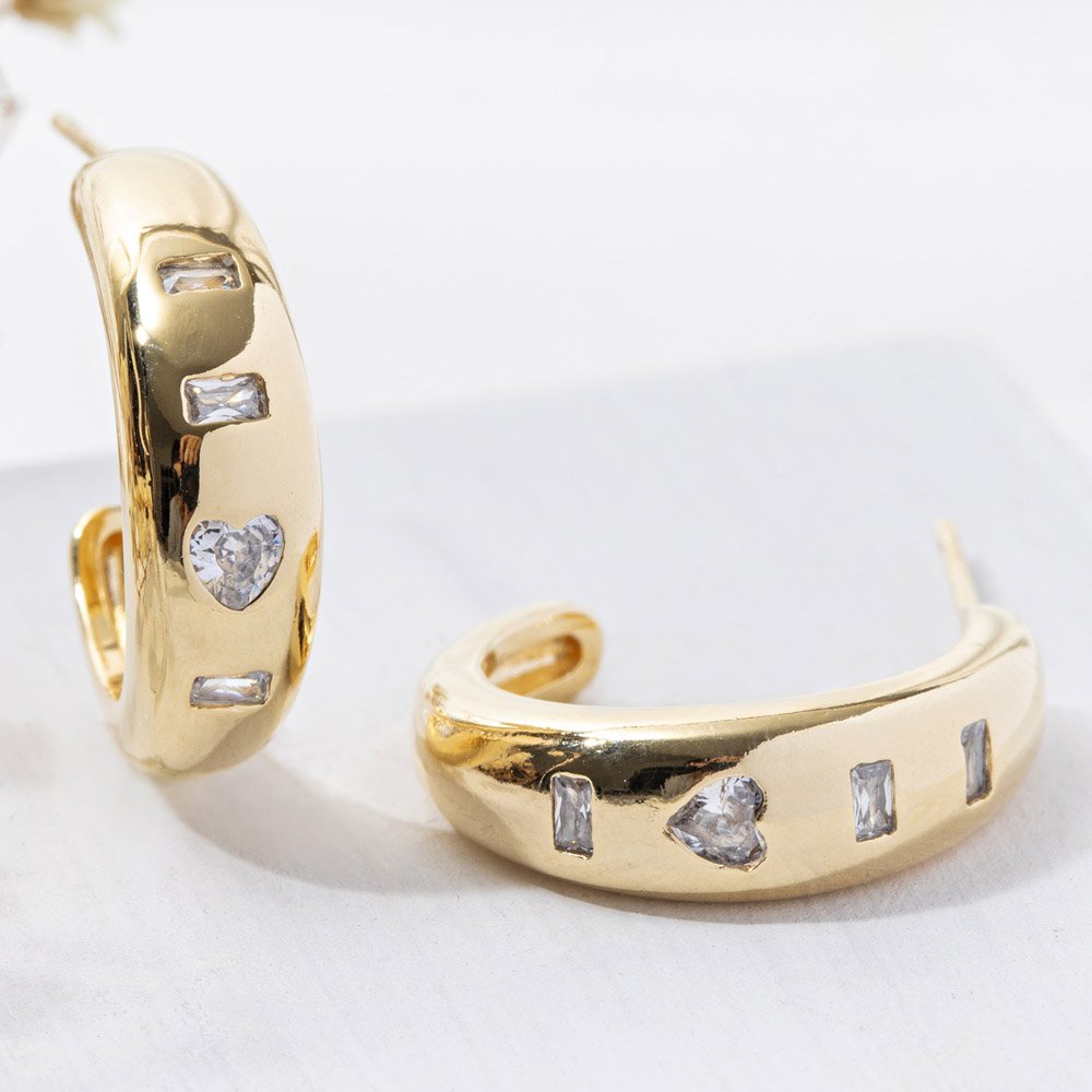 Brinco Feminino Argola Love Dourado 2