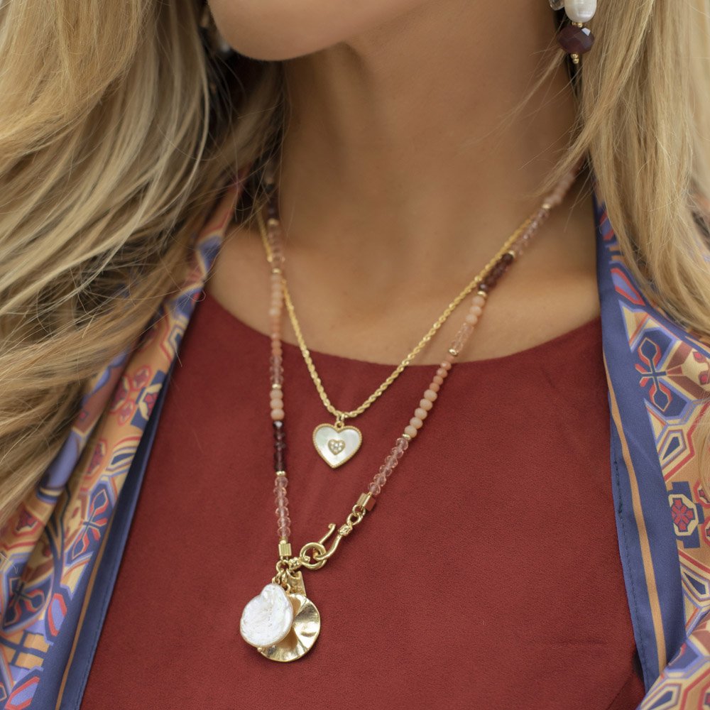 Colar Feminino Love Madrepérola Dourado Dourado 2
