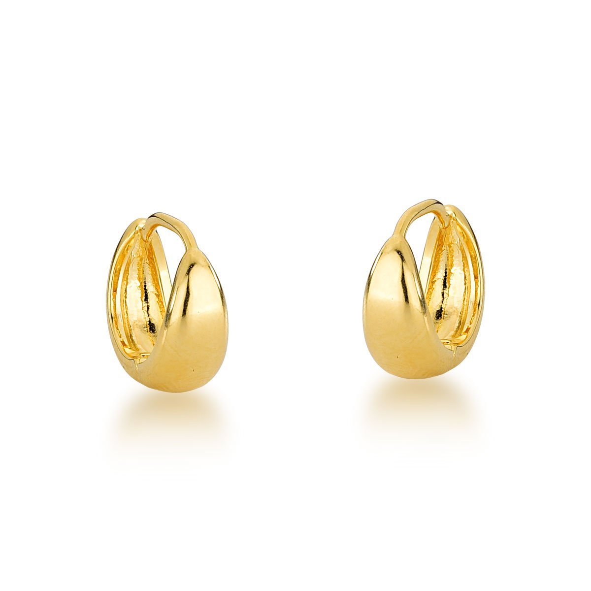 Kit trio de Argolas Lisas Click Banhada Ouro 18k Dourado 3