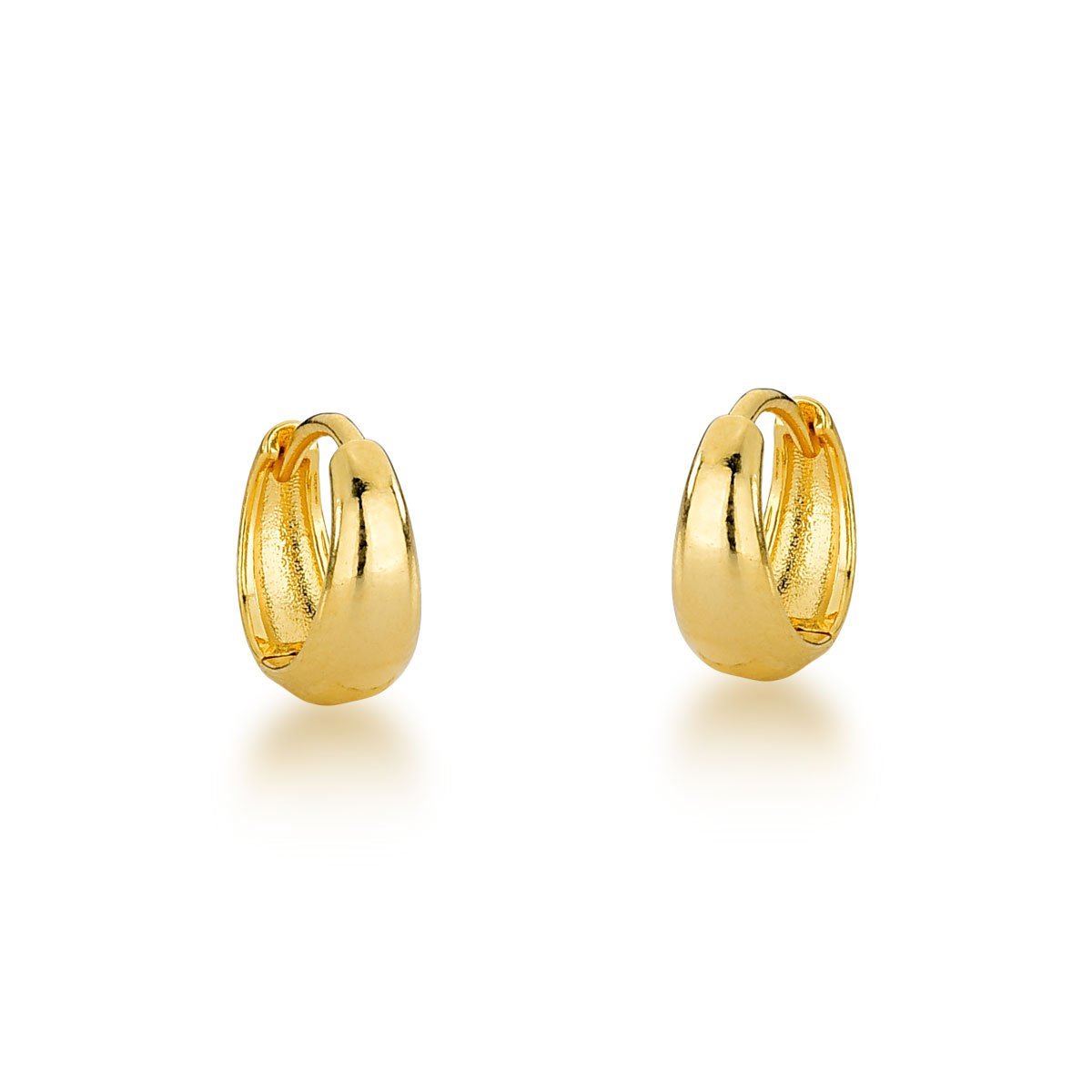 Kit trio de Argolas Lisas Click Banhada Ouro 18k Dourado 4