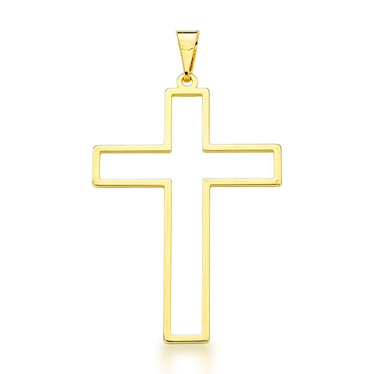 Pingente Crucifixo Vazado Banhado Ouro 18k