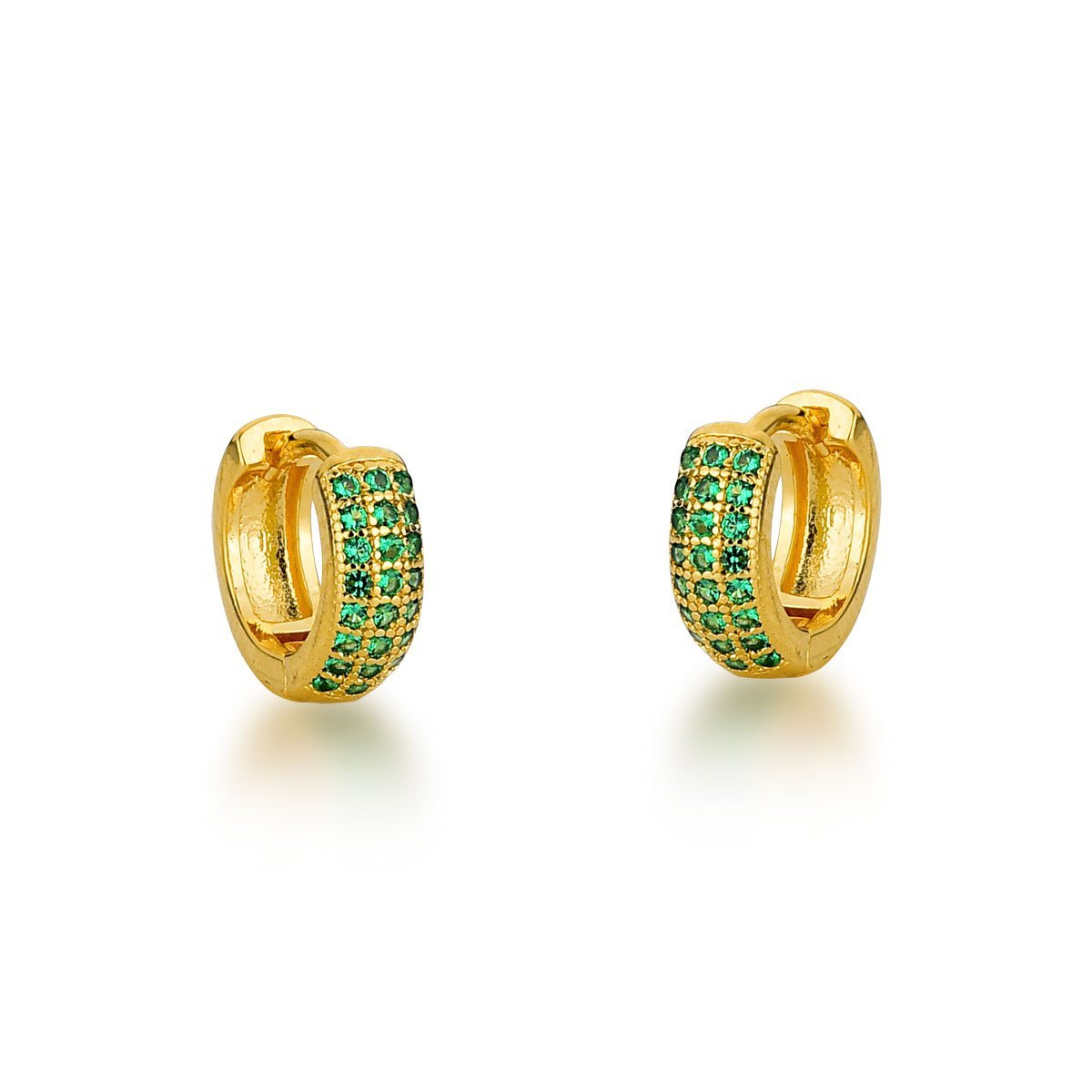 Kit Brincos Argolas cravejadas com Zirconias Banhadas a  Ouro 18k Dourado 4