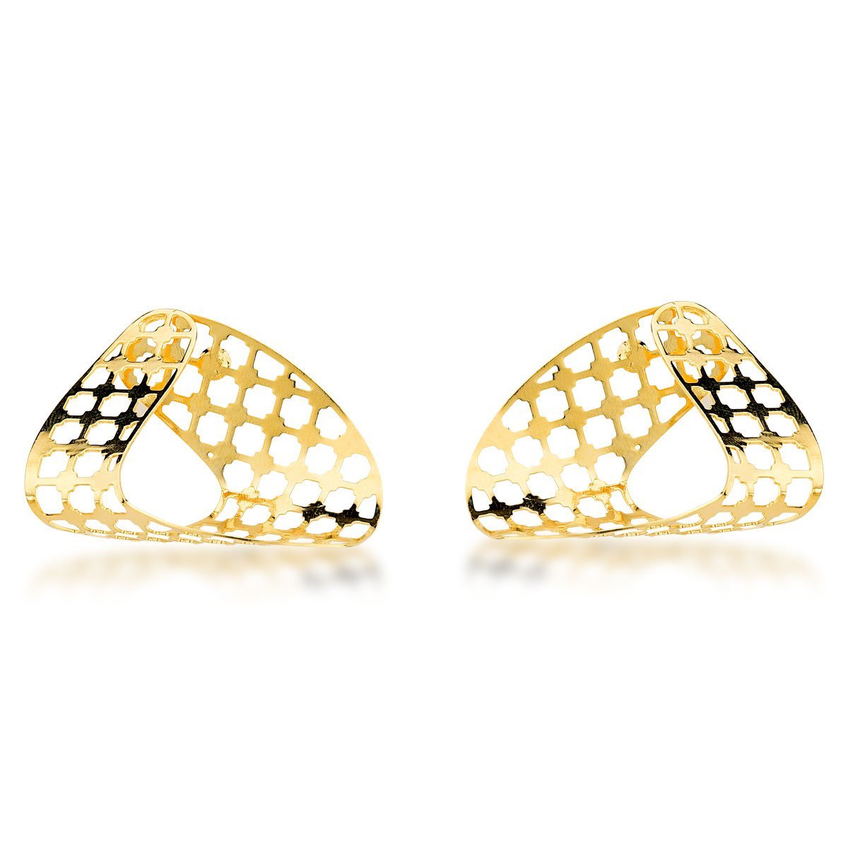 Brinco Estiloso Vazado banhado a Ouro 18k Dourado 1