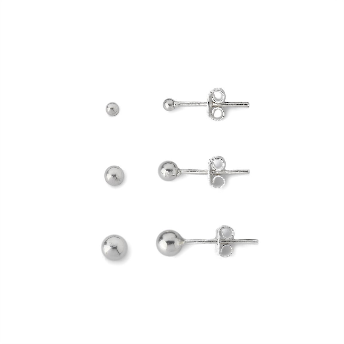 Kit Trio de Brincos Bolinha Prata 925 Prata 1