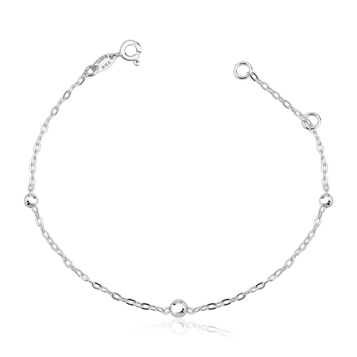 Tornozeleira Bolas 3mm 4mm Prata925 - 25cm Prata 1