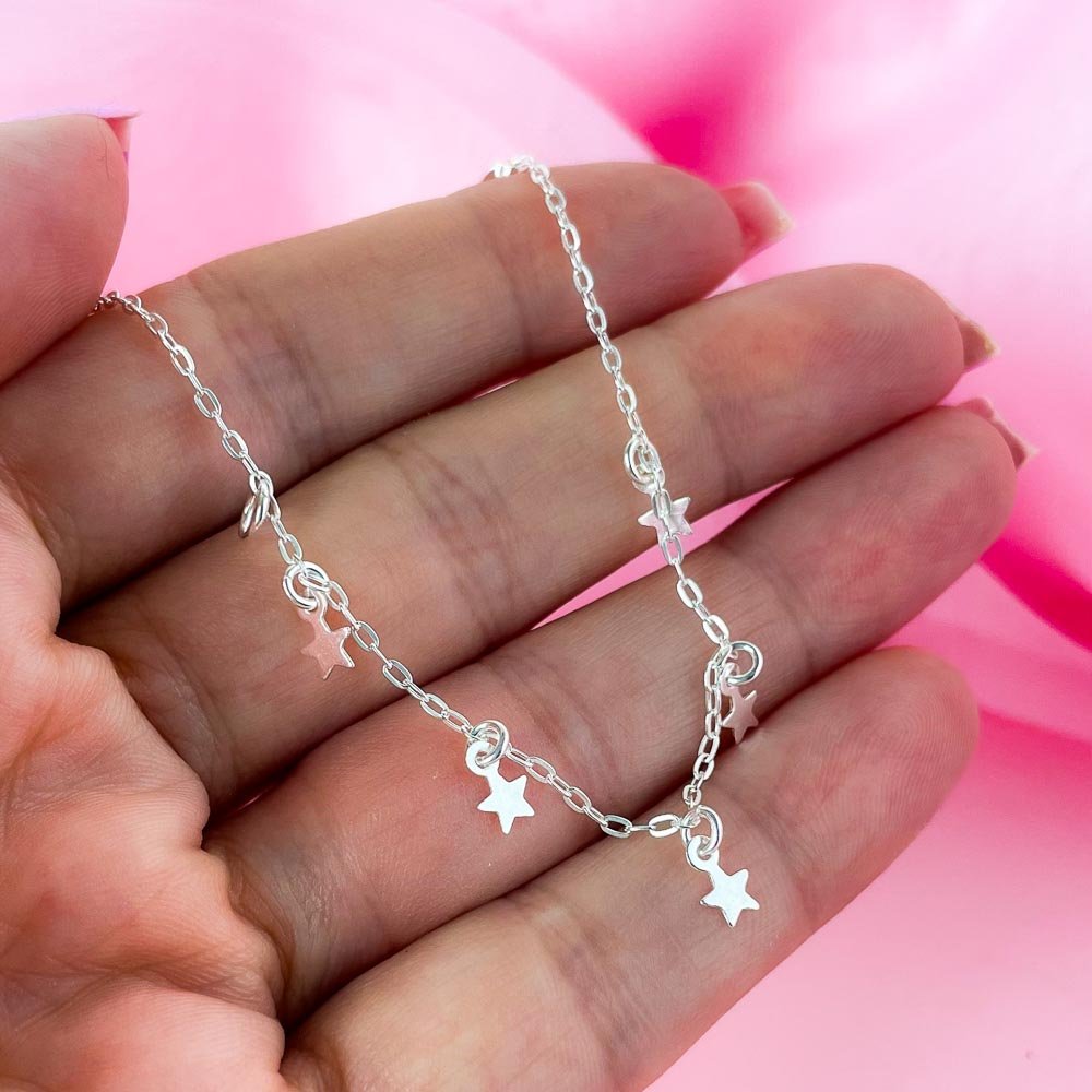 Pulseira Infantil Estrelinhas Prata 925 - 15cm Prata 2
