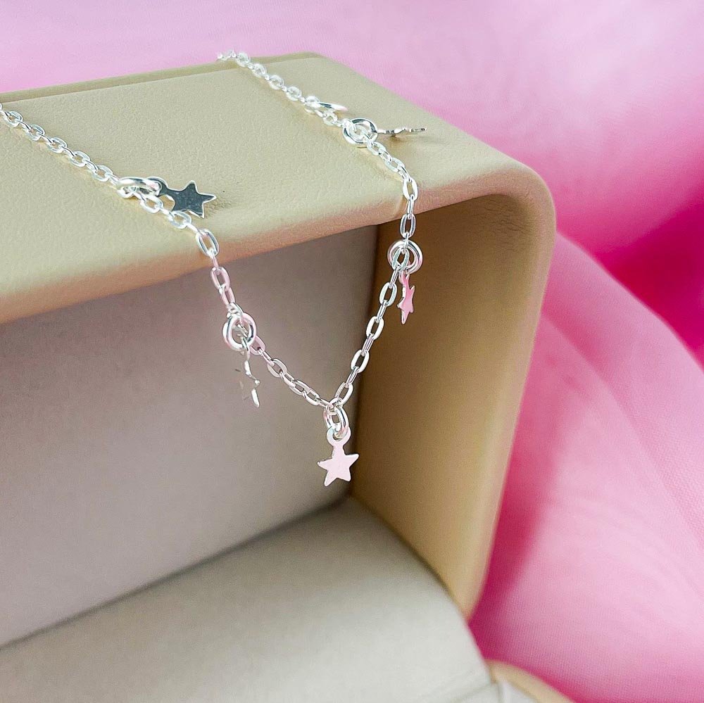 Pulseira Infantil Estrelinhas Prata 925 - 15cm Prata 3