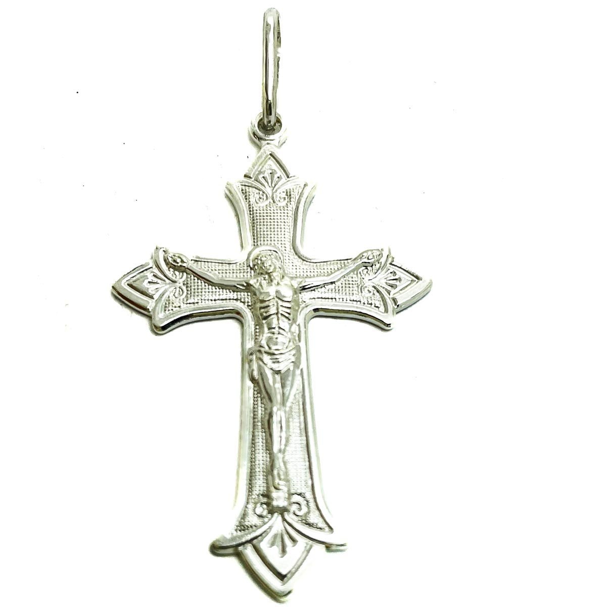 Pingente Crucifixo com Imagem Prata 925 - 5,2cm Prata 1