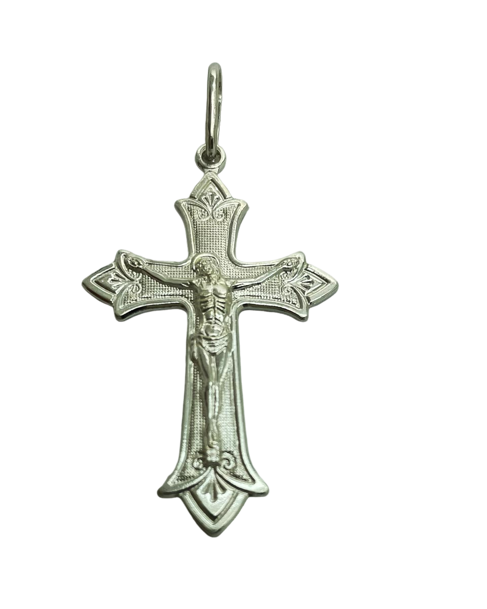 Pingente Crucifixo com Imagem Prata 925 - 5,2cm Prata 3