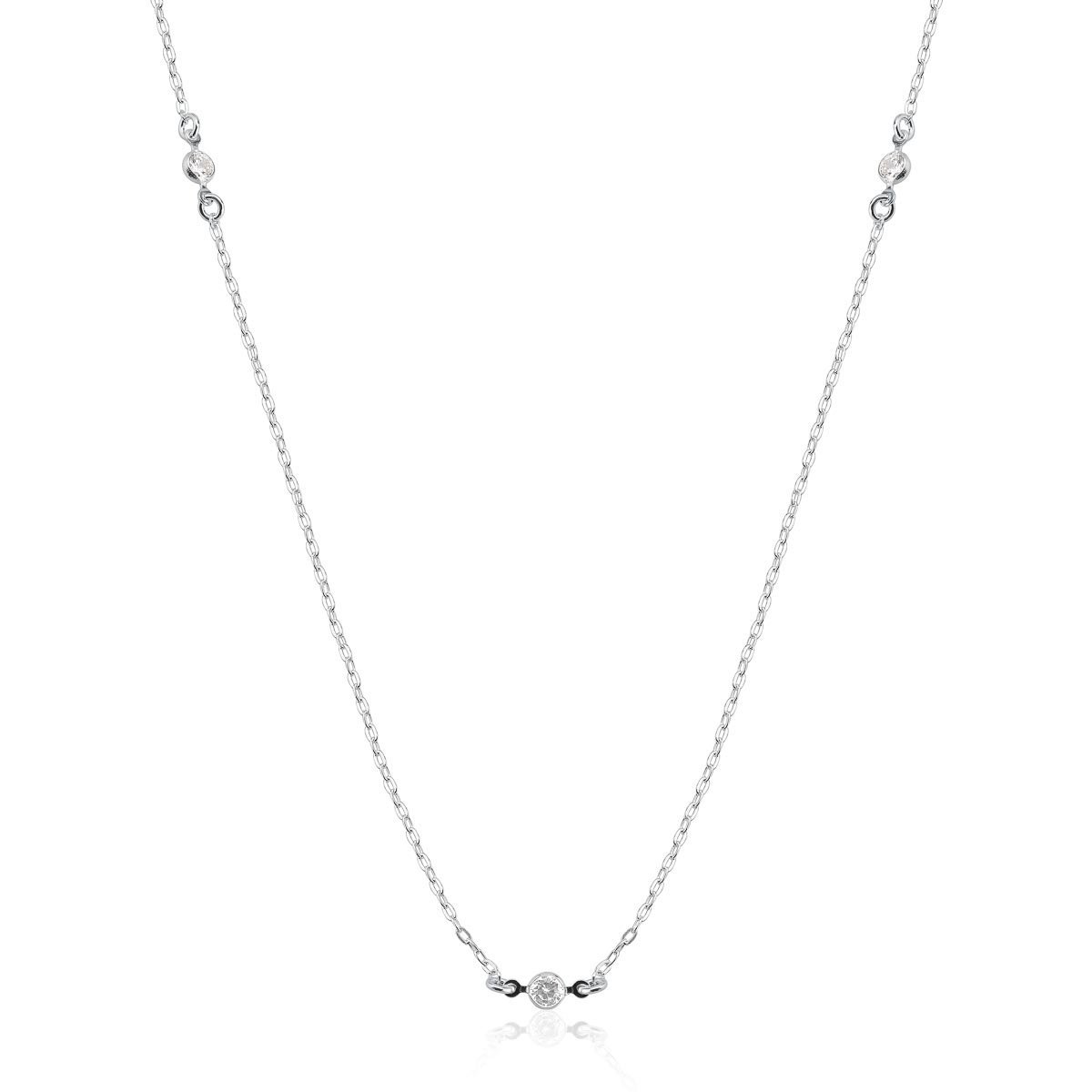Colar Longo Ponto de Luz Prata 925 - 70cm Prata 1