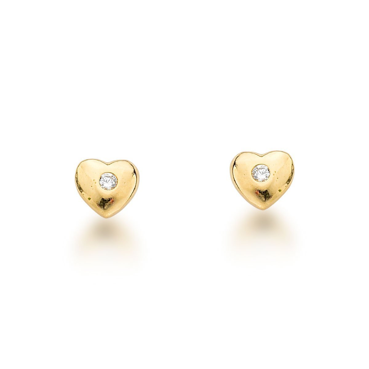 Trio de Brincos Corações com ponto de Luz Banhado a Ouro 18k Dourado 3