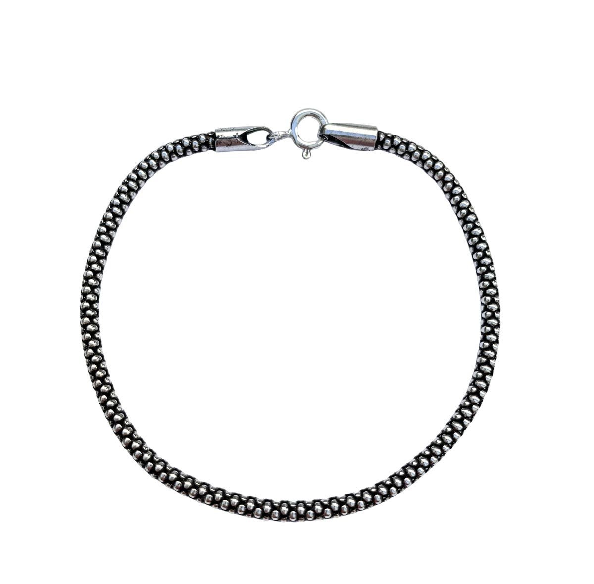 Pulseira Pipoca Prata de Bali 925 2,8mm - 17,5cm Prata 1