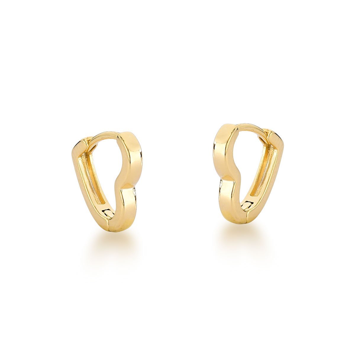 Brinco Trio Argola Coração Lisa Banhada a Ouro 18k Dourado 4