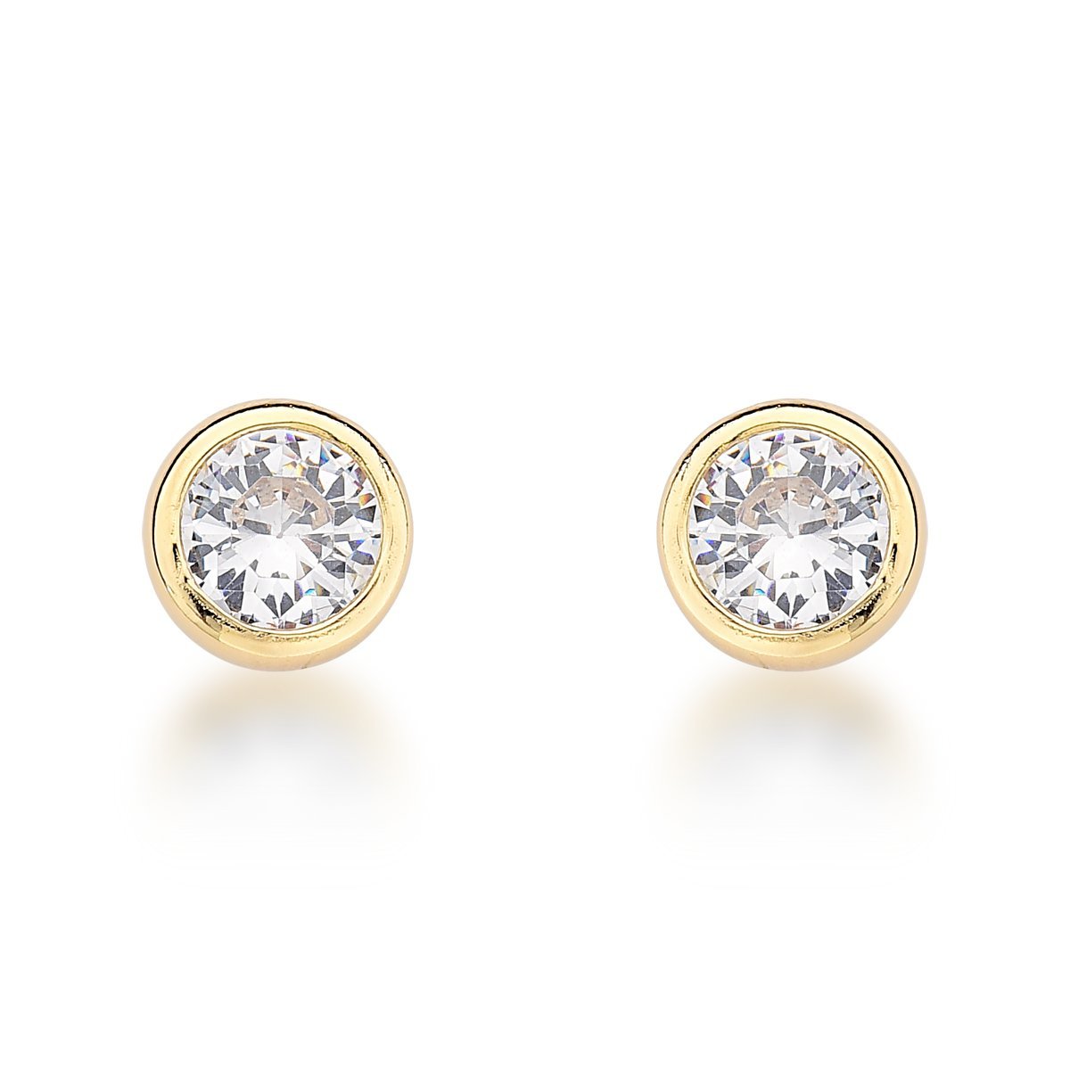 Conjunto de Colar e Brincos de Zircônia Ponto de Luz 11mm Banho de Ouro 18k Dourado 2