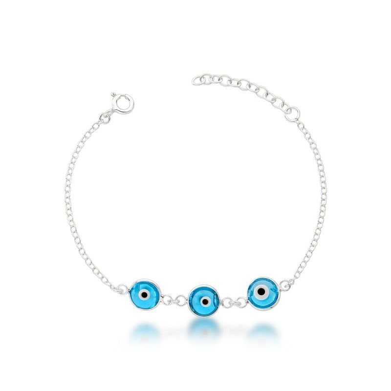 Pulseira Elos com Olho Grego Prata 925