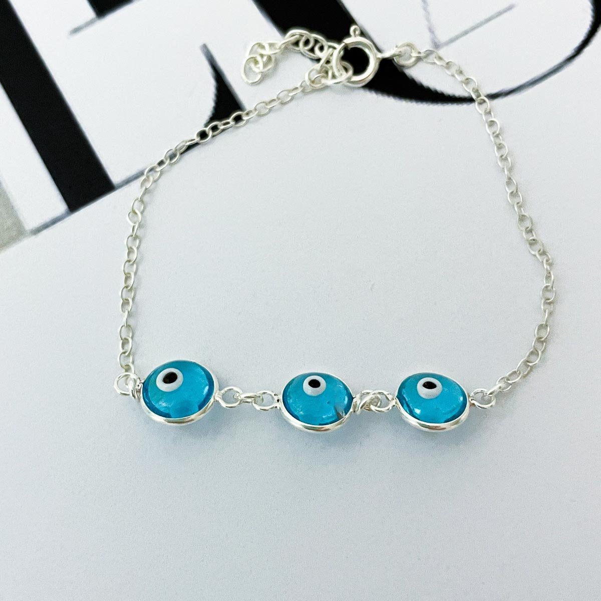 Pulseira Elos com Olho Grego Prata 925 Prata 2