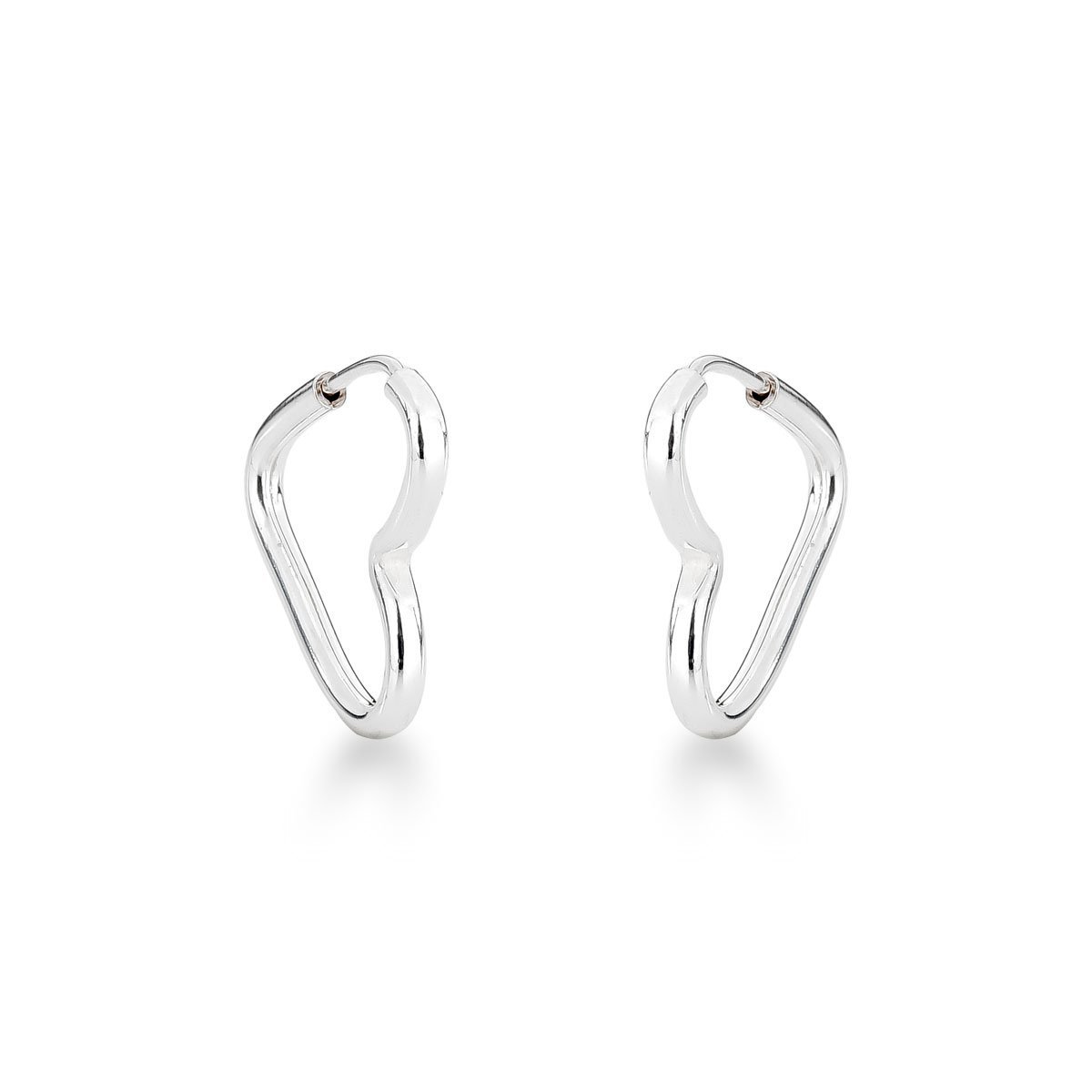 Trio de Brincos Argola Coração Lisa em Prata - Elegância Atemporal Prata 3