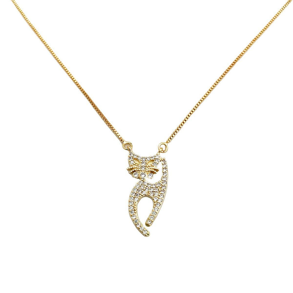 Colar Gato Mimoso Banhado a Ouro 18k - 40cm Dourado 2