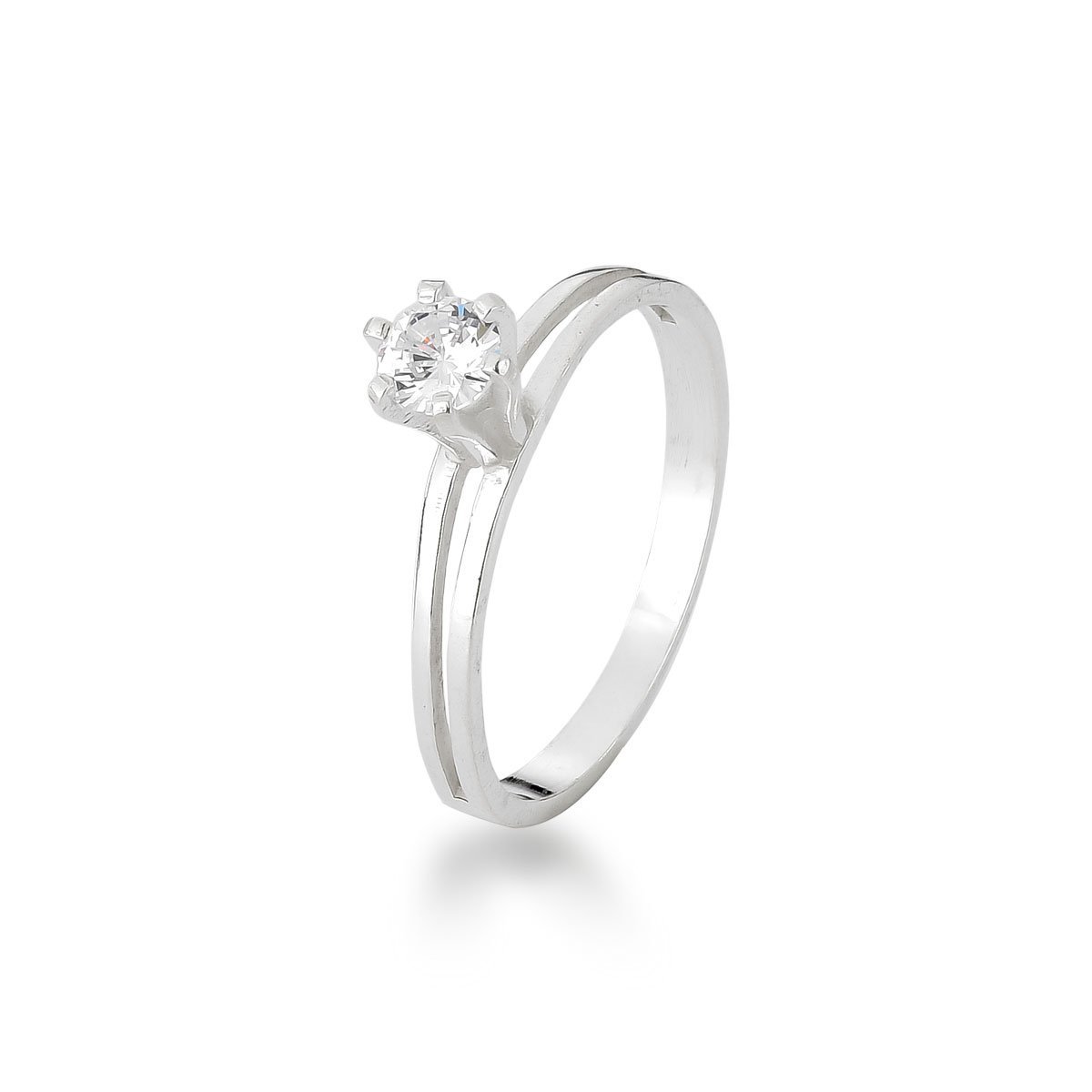 Anel Solitário 5mm Alto Prata 925 - 21 Prata 1