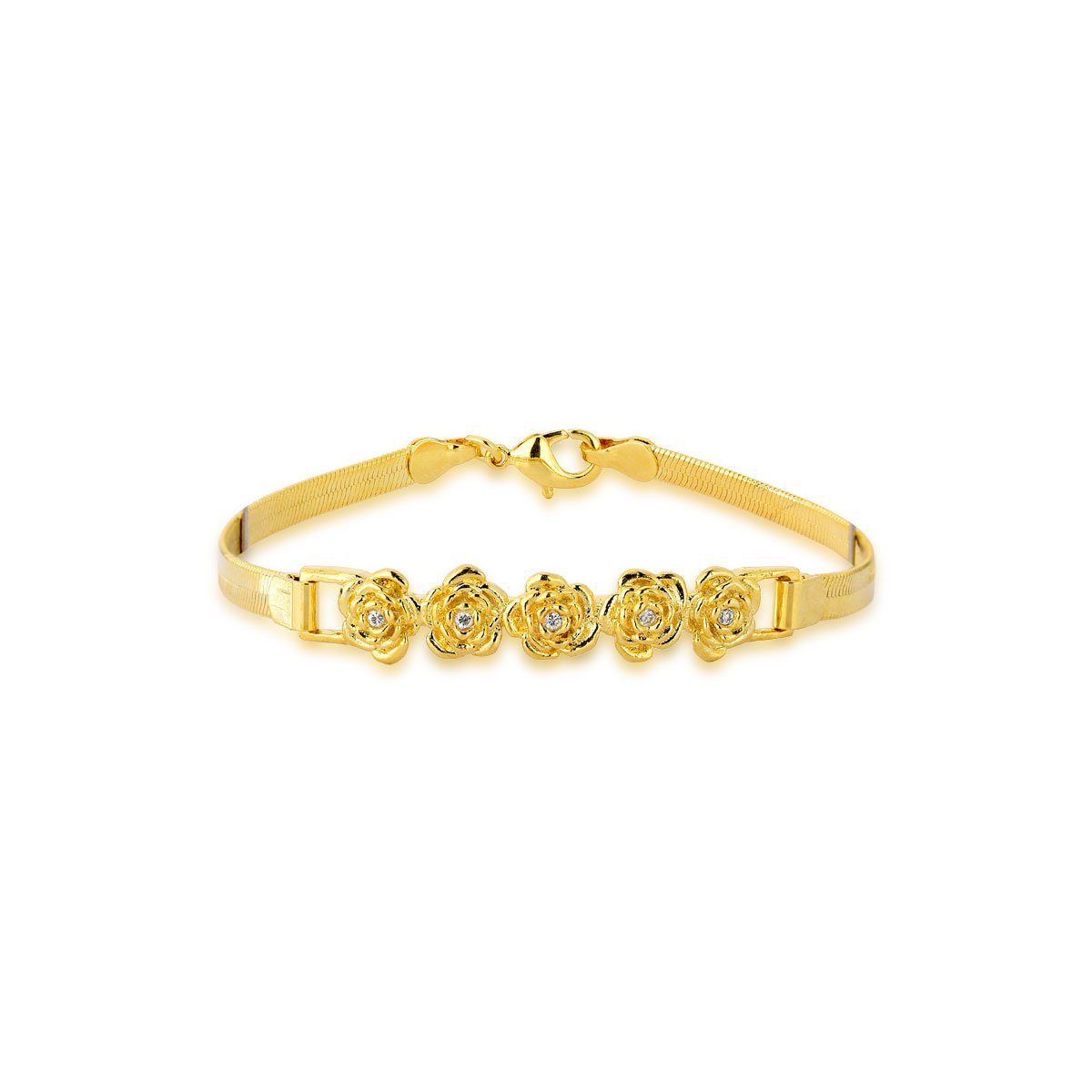 Pulseira Floral Banhada Ouro 18k: Um Toque de Luxo e Sofisticação no Seu Pulso Dourado 1