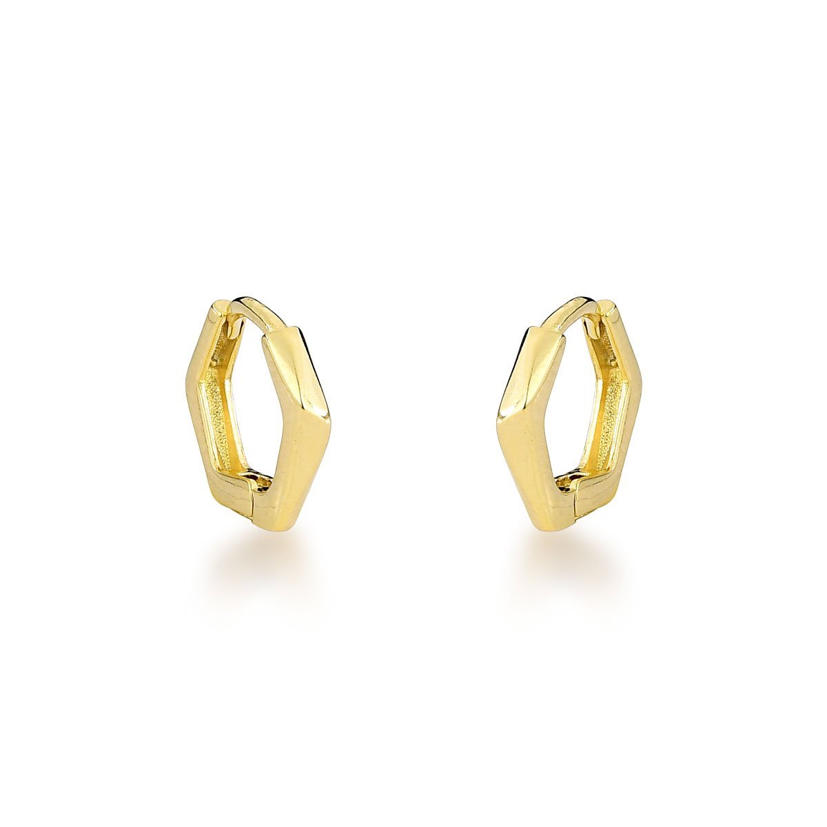 Trio de Brincos Argola Sextavadas Banhadas a Ouro 18k Dourado 2