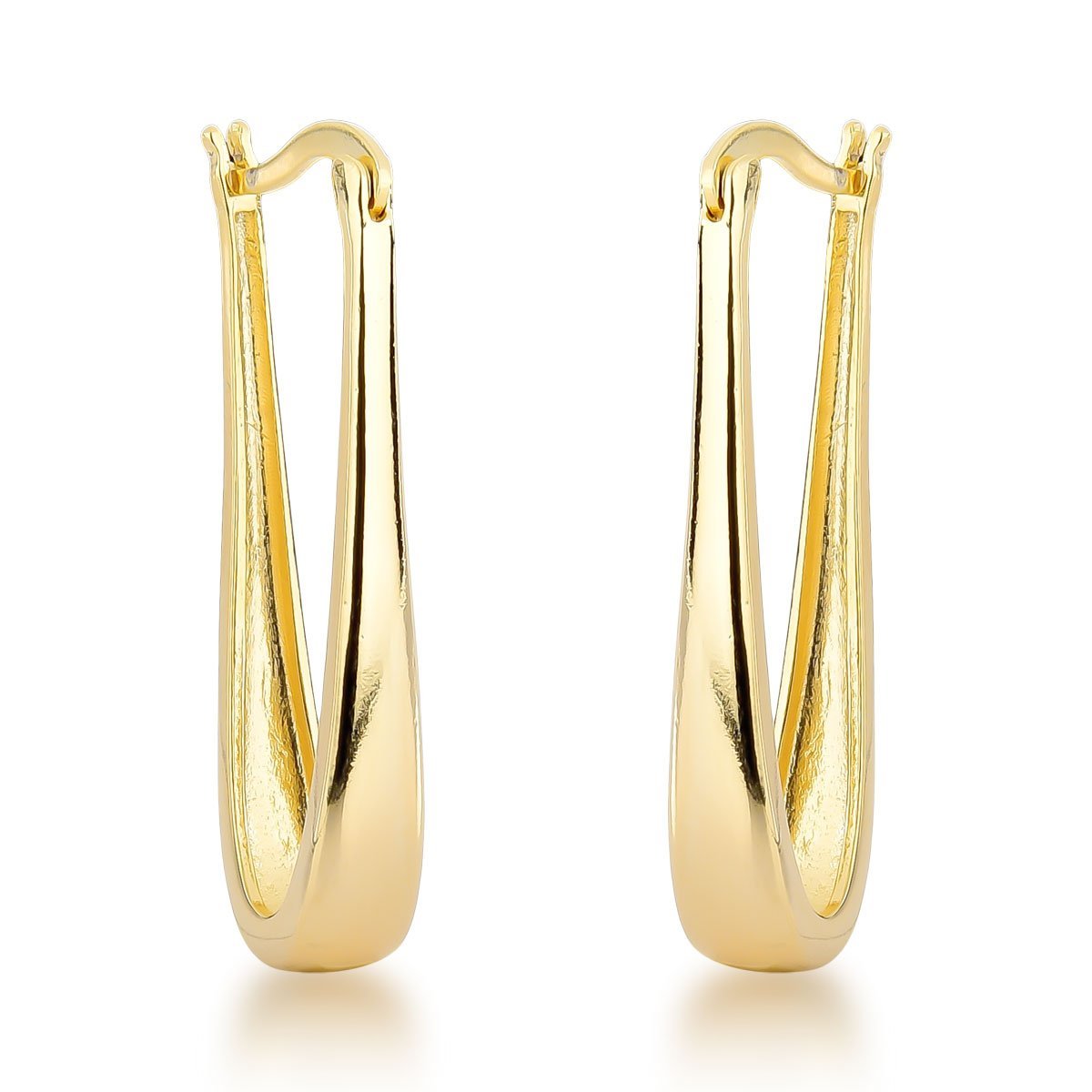 Brincos de Argola Polidos - Luxo Acessível em Ouro 18k Banhado Dourado 1