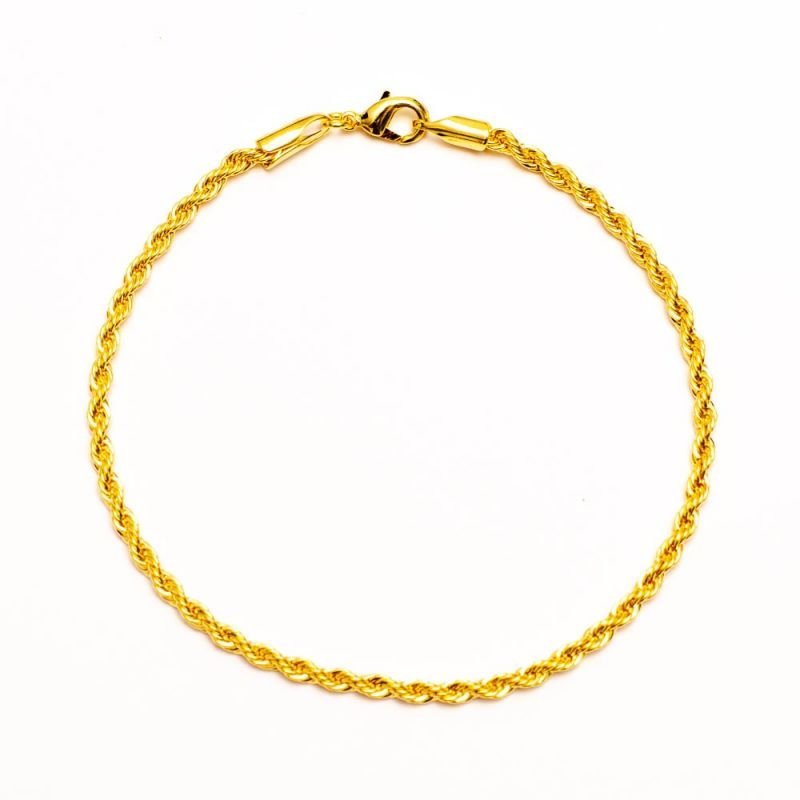 Pulseira Cordão Baiano 2mm Banhado a Ouro 18k - 18cm