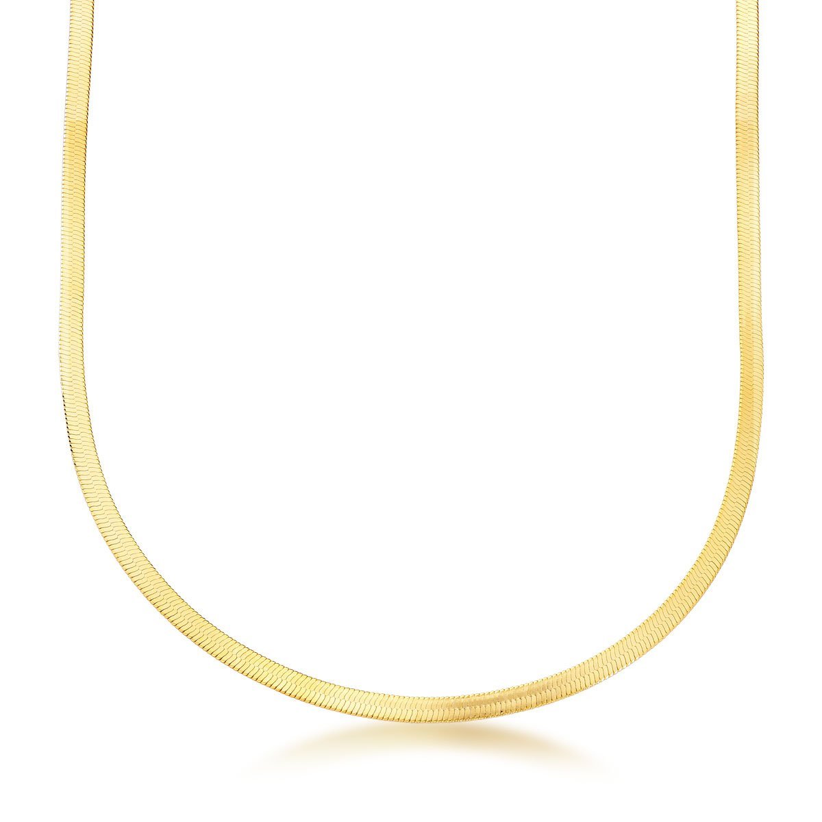 Colar Choker Fita Laminada 3mm Banhada a Ouro 18k - 45cm Dourado 1