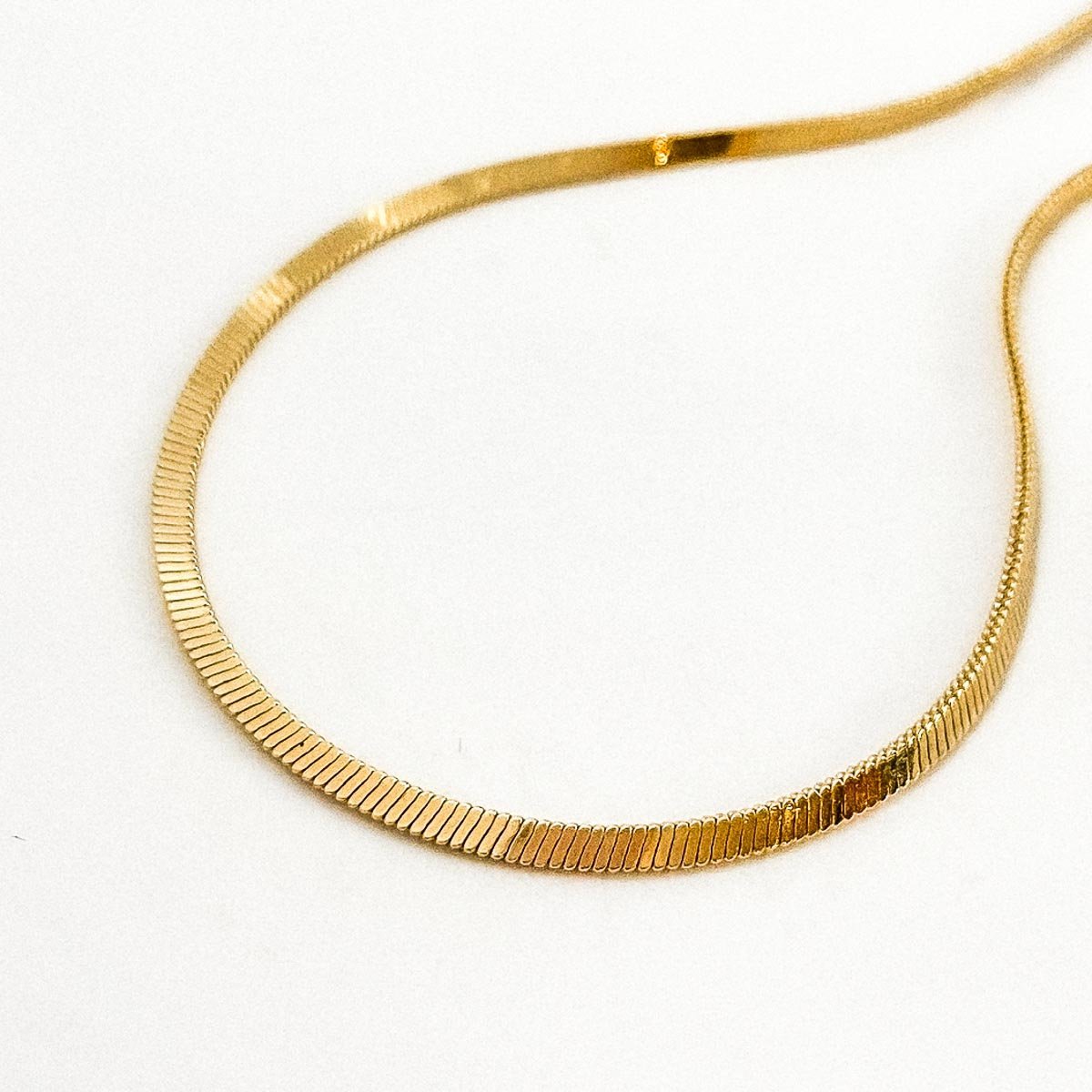 Colar Choker Fita Laminada 3mm Banhada a Ouro 18k - 45cm Dourado 2