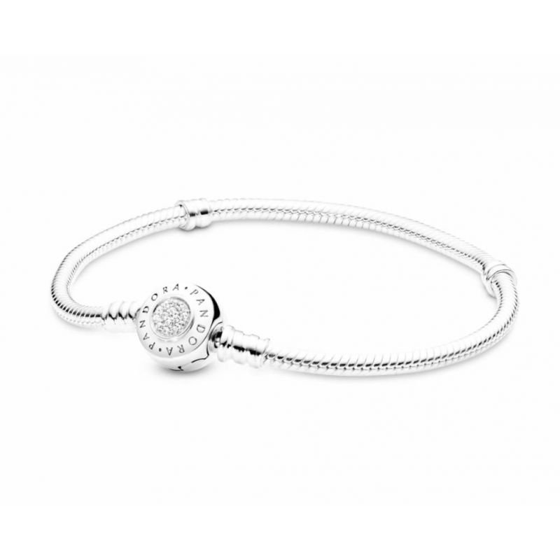 Pulseira da Vida Prata 925 com zirconias no Fecho - 17cm